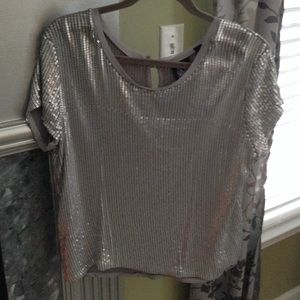 Silver sequined blouse