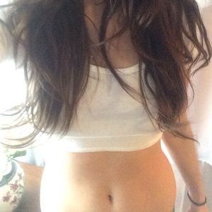 Top shop white super crop top