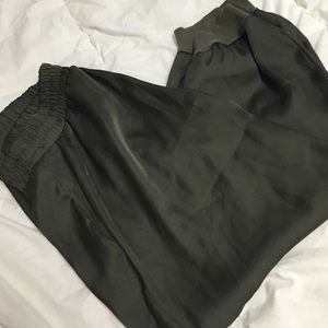 Green silk harem pants