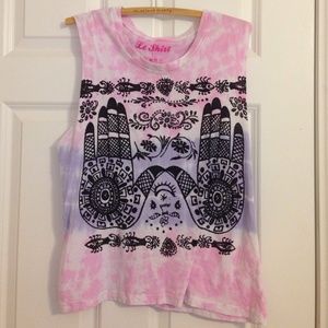 Pink & Purple Tie Dye Muscle Tee