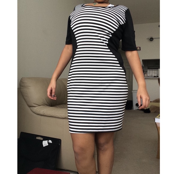 Fashion to Figure Striped Silhouette Dress