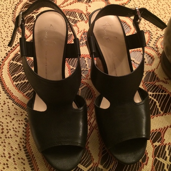 Black Franco Sarto Wedges