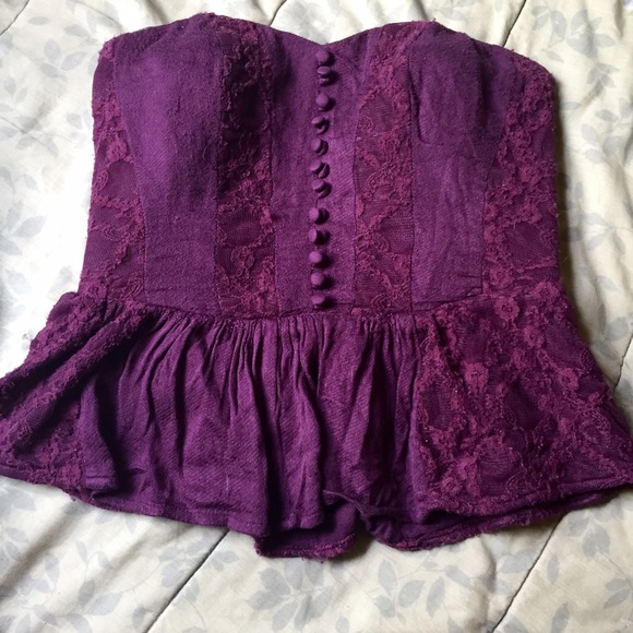 Urban outfitters lace bustier peplum top