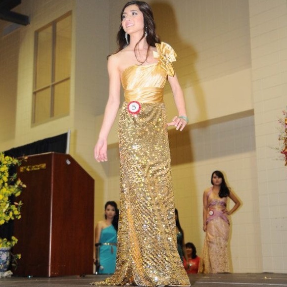 Prom Dress - Gold Sequence Dress