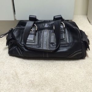 Black leather coach bag