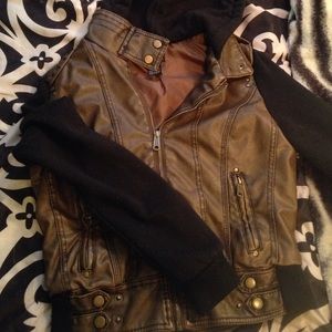 LEATHER AND SWEATER JACKET!