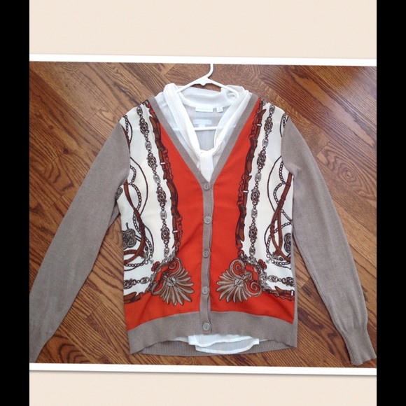 New York & Company Equestrian cardigan with top