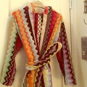 Missoni zig zag terry cloth hooded robe
