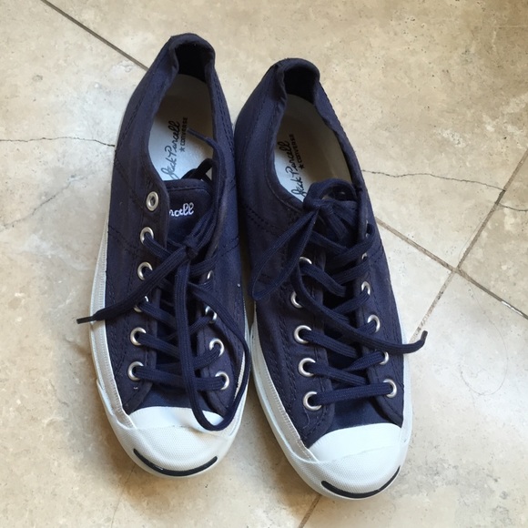 Navy blue jack purcell converse shoes
