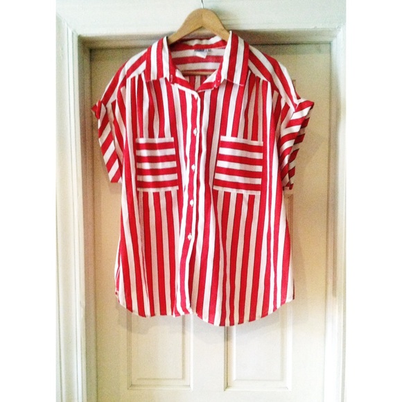 Tops - Sold - White &  Red top