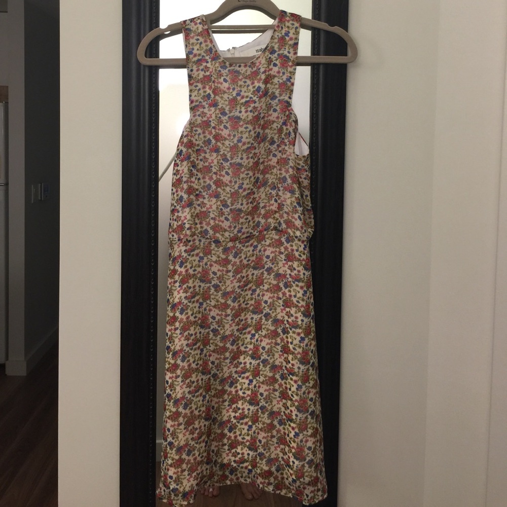 Isabel Lu Crewneck A-line Floral Dress