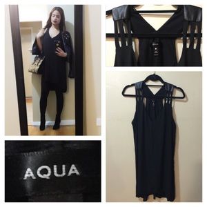 Aqua black high-low dress