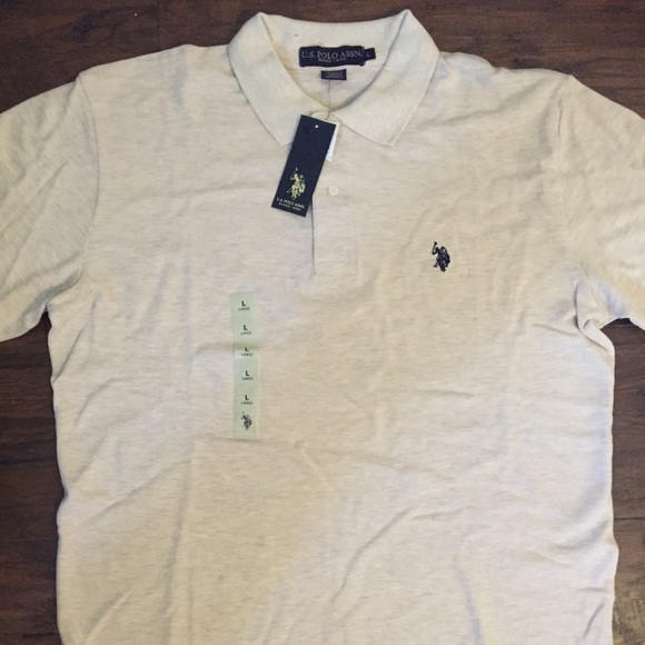 Light tan/sandy colored Polo Assn collared shirt - Picture 2 of 2