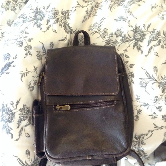 Small leather backpack