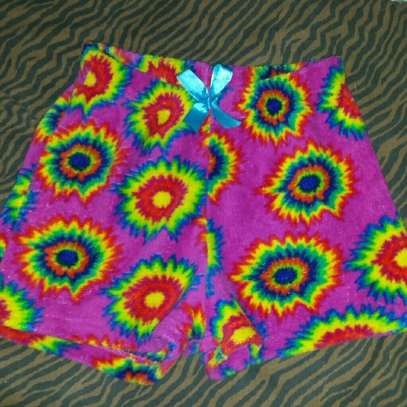 Fuzzy Tie-Dye PJ Shorts