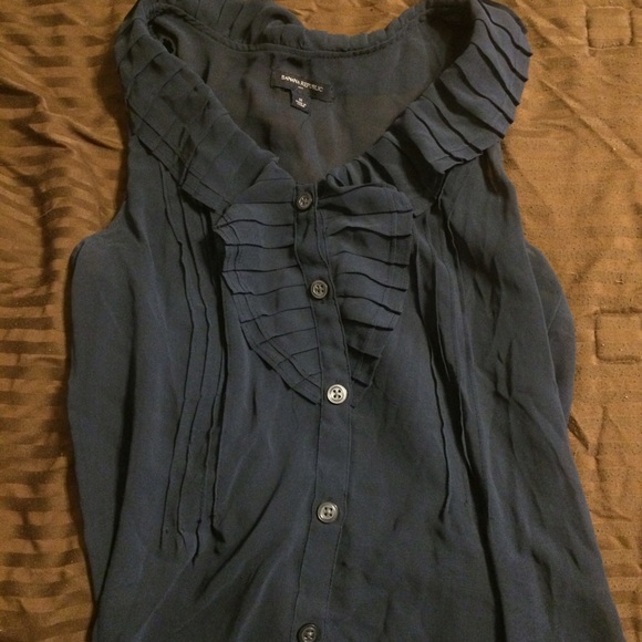 Banana Republic Sheer Navy Blue Top