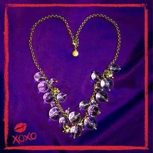 ♥️J Crew Clear Glass Bead and Gold Necklace♥️