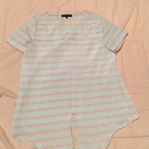 Violet and Claire Striped Tie Front Flowy Top