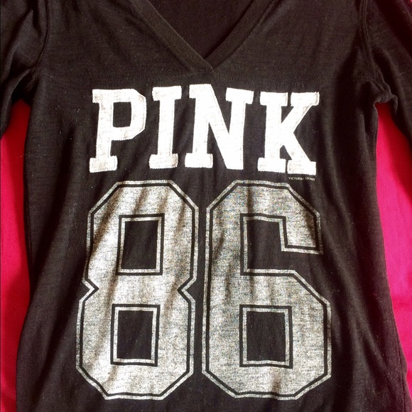 Pink long sleeve v-neck