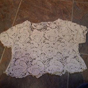 White lace crop top.