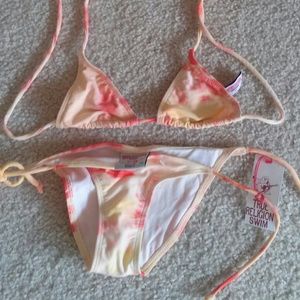 True Religion Orange Cream Colored Triangle Bikini