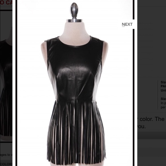 Leather fringe top