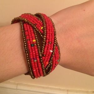 Red beaded cuff