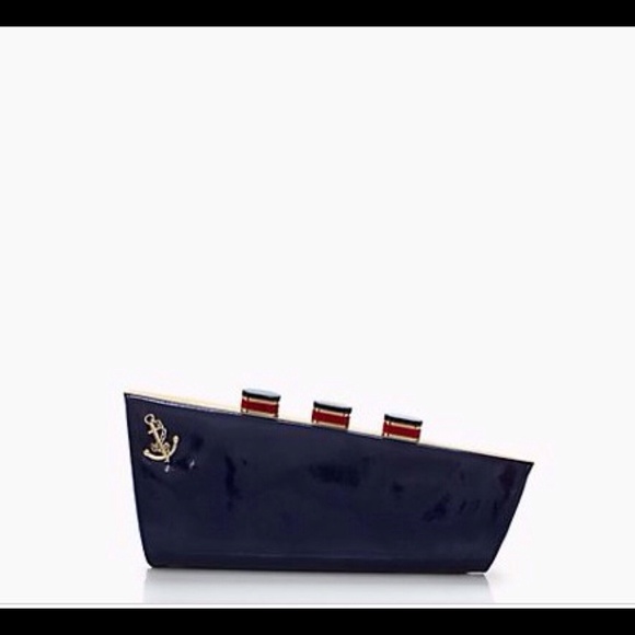 kate spade Handbags - 💋SOLD💋Kate Spade All Aboard Ship Navy Clutch