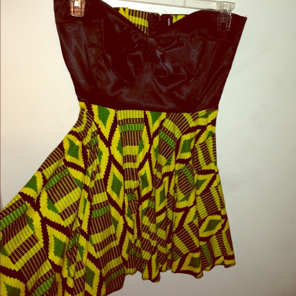Kente cloth dress w/ a cute bow tie in the middle