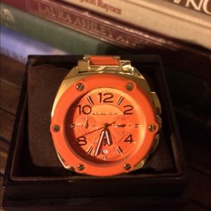 Orange and gold Michael kors watch