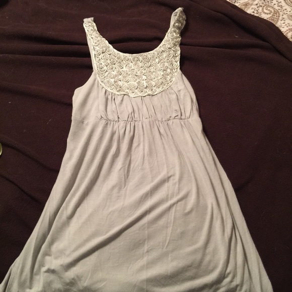 Grey Top with pearls