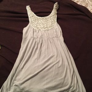 Grey Top with pearls