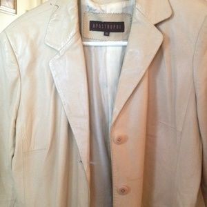 Beige leather coat