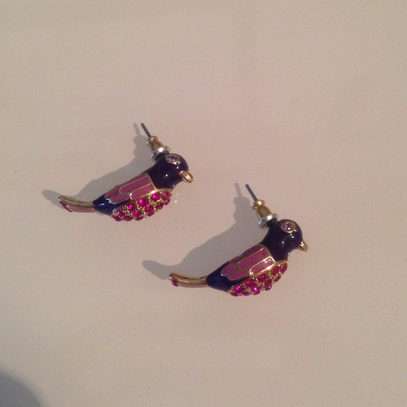 Sparkly bird earrings