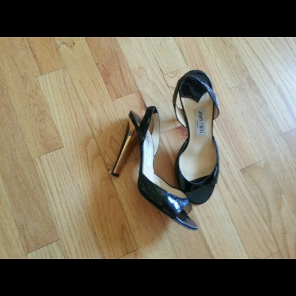 Jimmy Choo black leather heels. - Picture 3 of 4