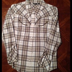 Ladies pretty old-school brown western shirt