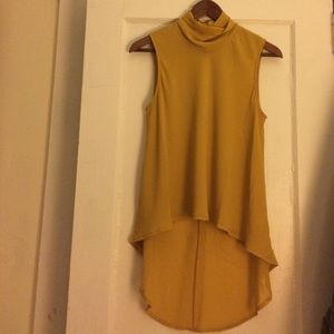 Mustard yellow turtle neck blouse