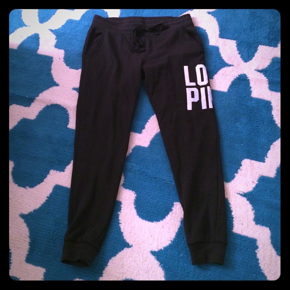 BUNDLE! Black PINK VS sweatpants! Size medium!