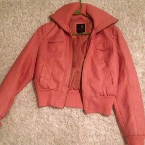 Pink leather jacket