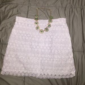 White crochet style skirt