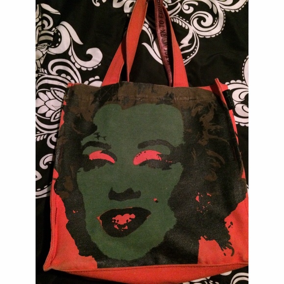 Orange Andy Warhol Marilyn Monroe Tote
