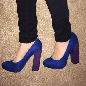 Free Press Color Blocked Heels - size 6.5