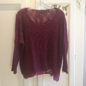 LF MAROON LACE SWEATER