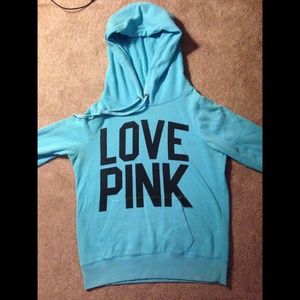 🚫 SOLD 🚫PINK light blue pull over hoodie