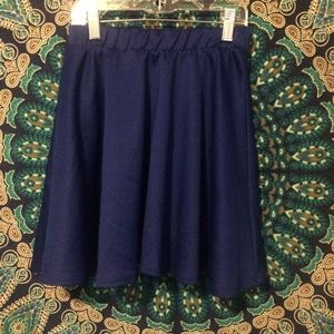 Blue High waisted skater skirt