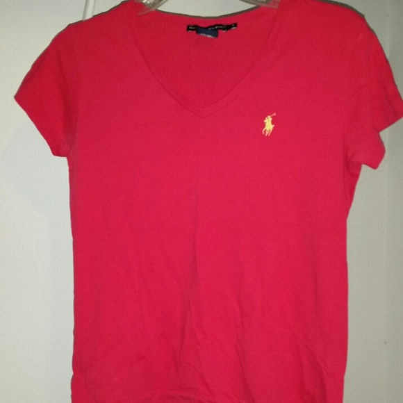 Coral and Yellow Polo Tee