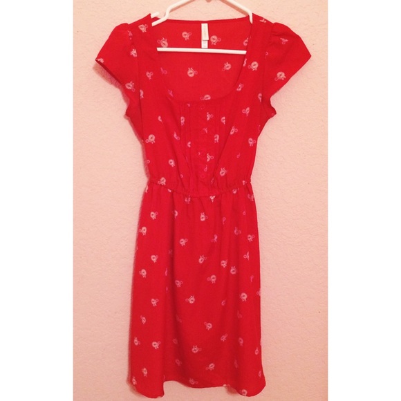 Red bicycle dress