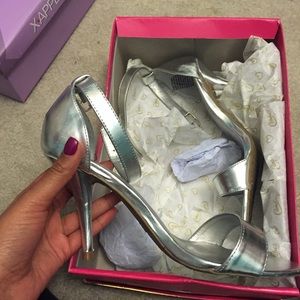 Silver Metallic Heels