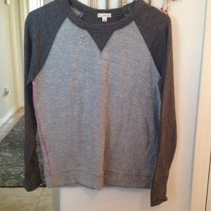 GAP XS grey sweatshirt with hot pink detailing