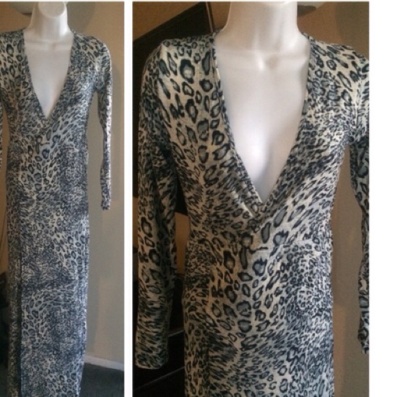 Blue Animal Print Maxi Dress - Picture 3 of 3